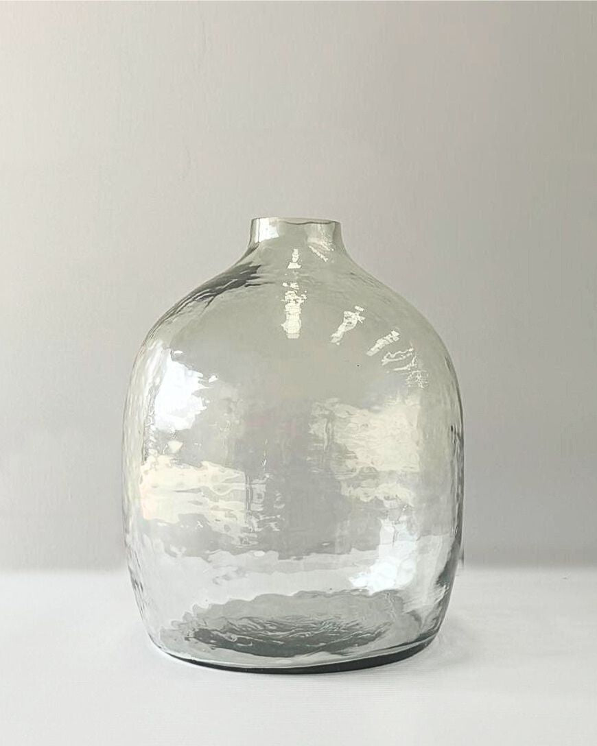 Hebron Hanblown Hammered Glass Vase