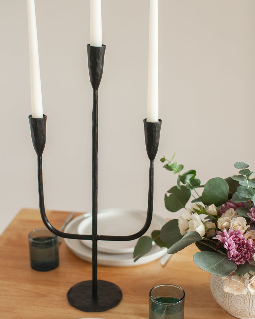 Hand Forged Iron Candelabras