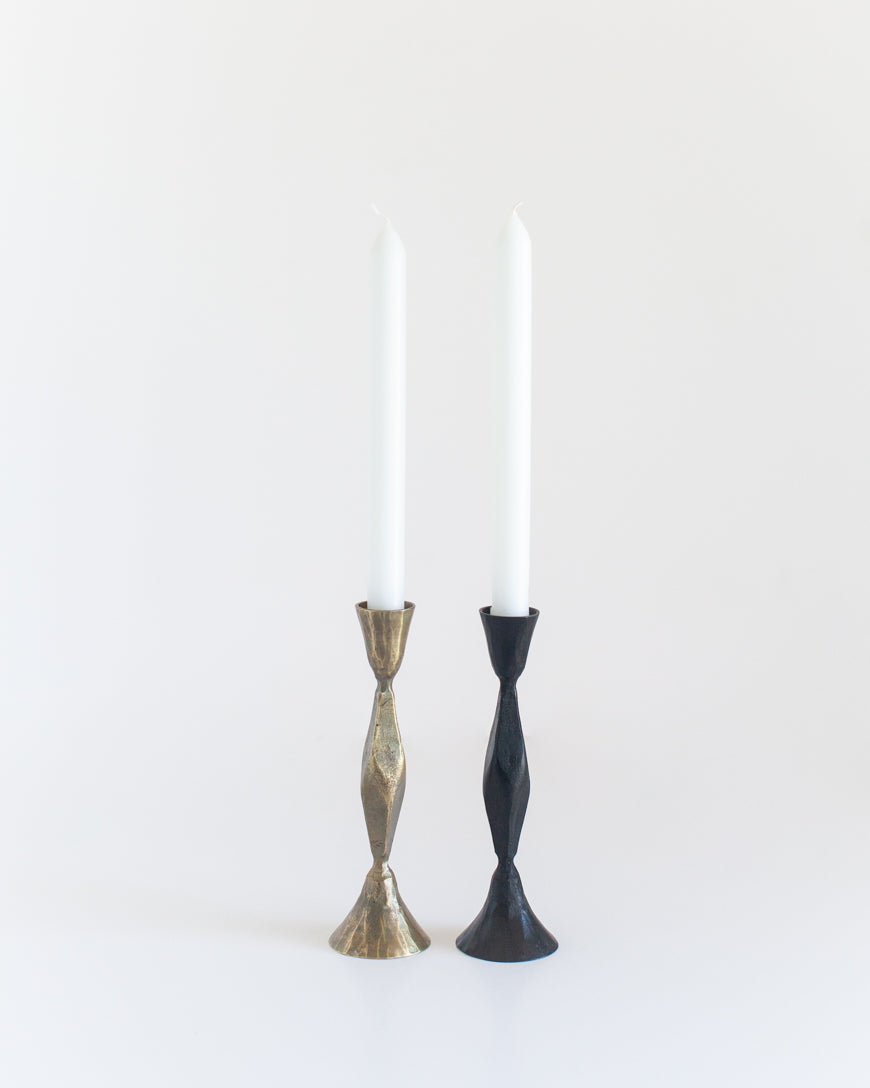 High Diamond Hand Forged Iron Candle Holders
