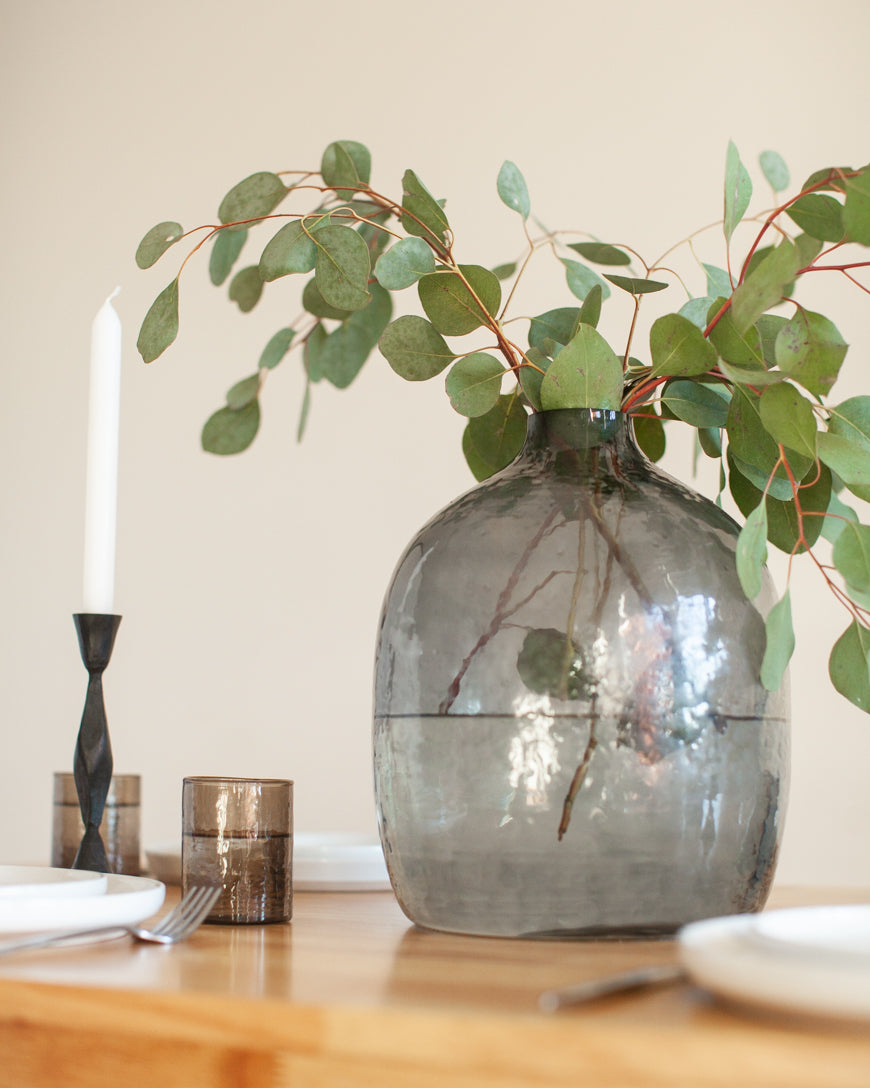 Hebron Hanblown Hammered Glass Vase