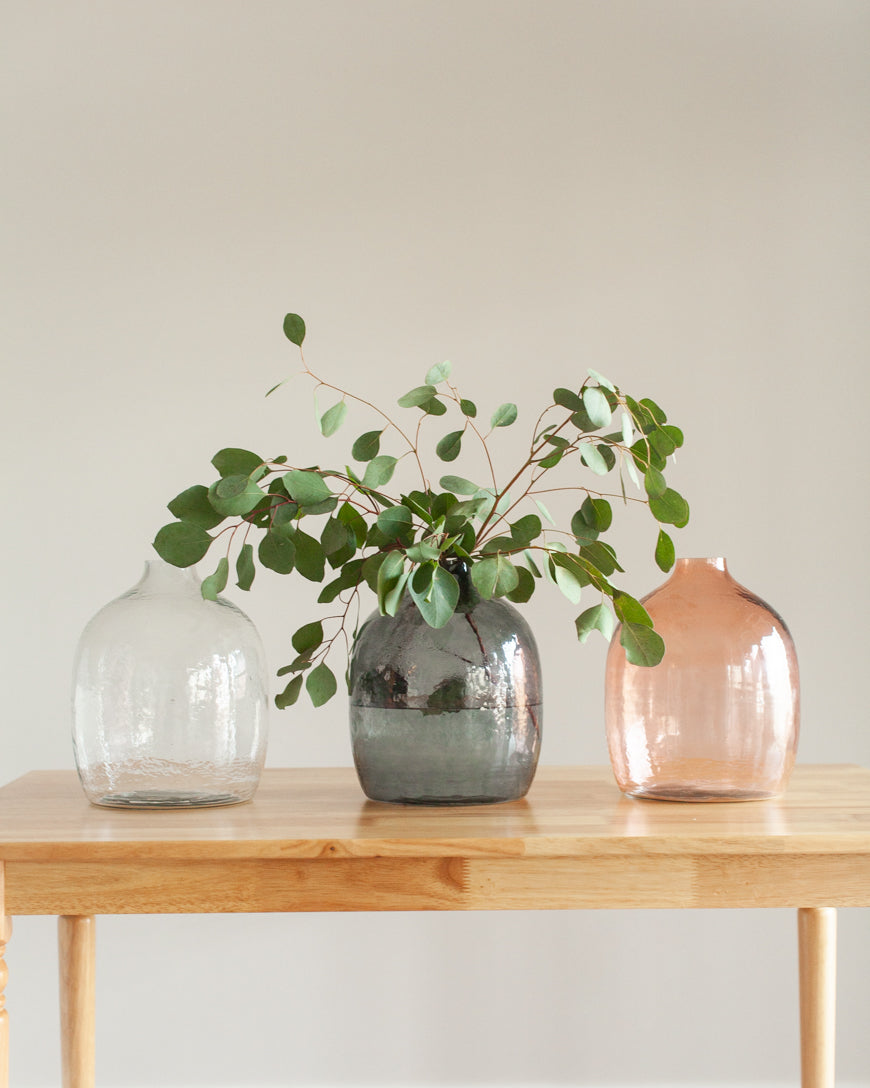 Hebron Hanblown Hammered Glass Vase